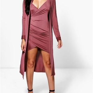 boohoo isla slinky wrap dress